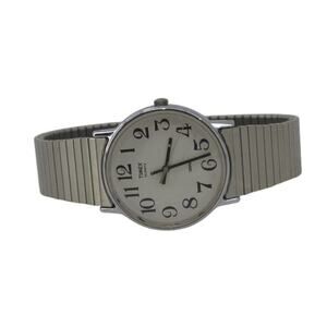 Vtg Timex Stretch Silver Tone Bracelet Wristwatch Unisex